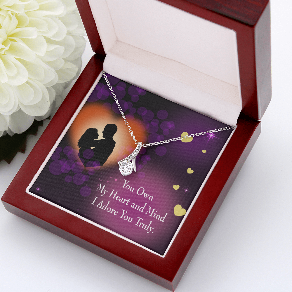 To My Girlfriend Adore You Alluring Ribbon Necklace Message Card-Express Your Love Gifts