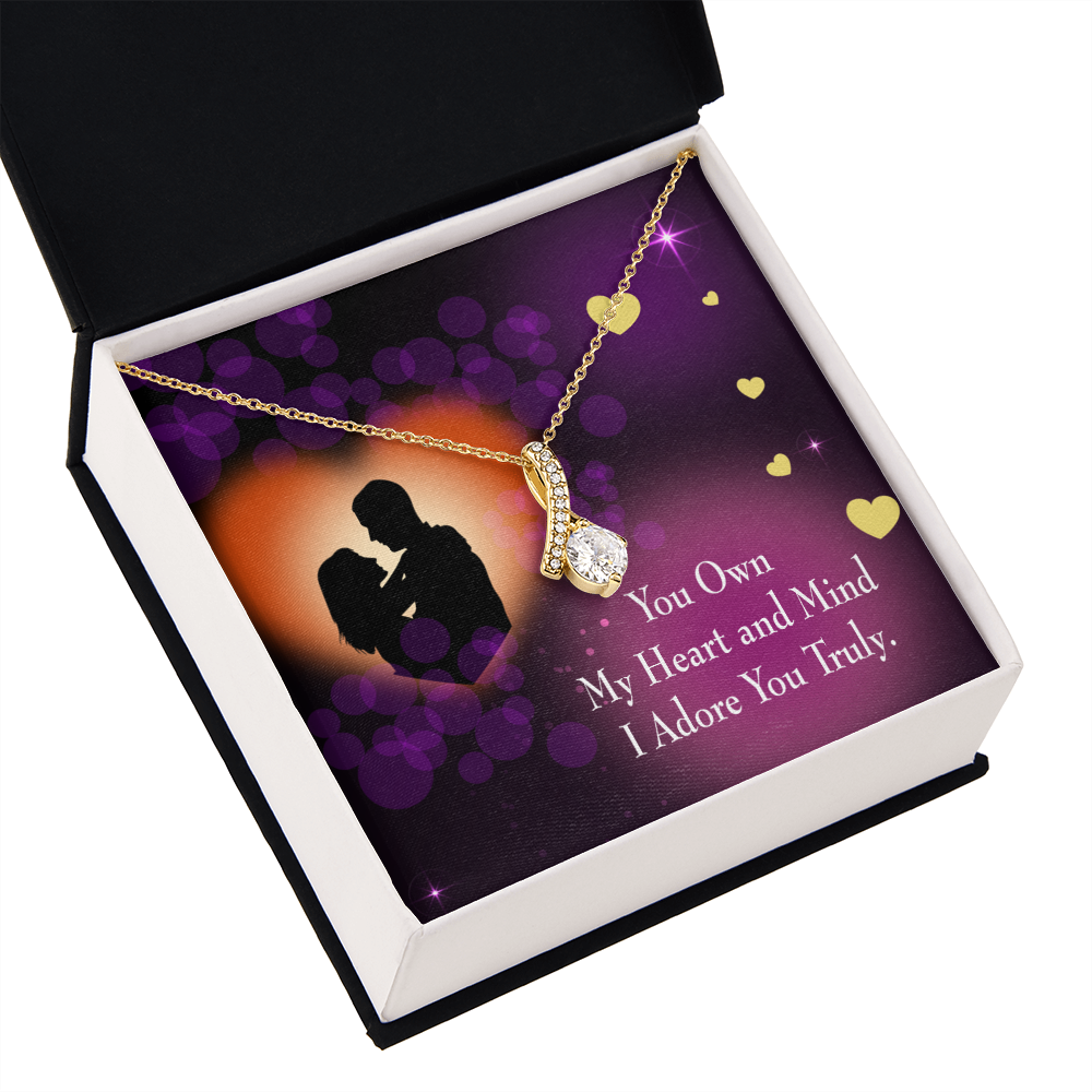 To My Girlfriend Adore You Alluring Ribbon Necklace Message Card-Express Your Love Gifts