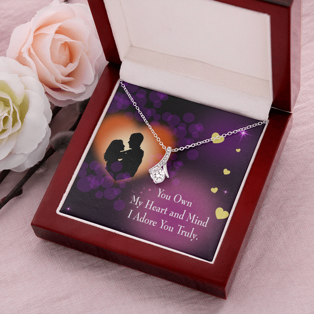 To My Girlfriend Adore You Alluring Ribbon Necklace Message Card-Express Your Love Gifts