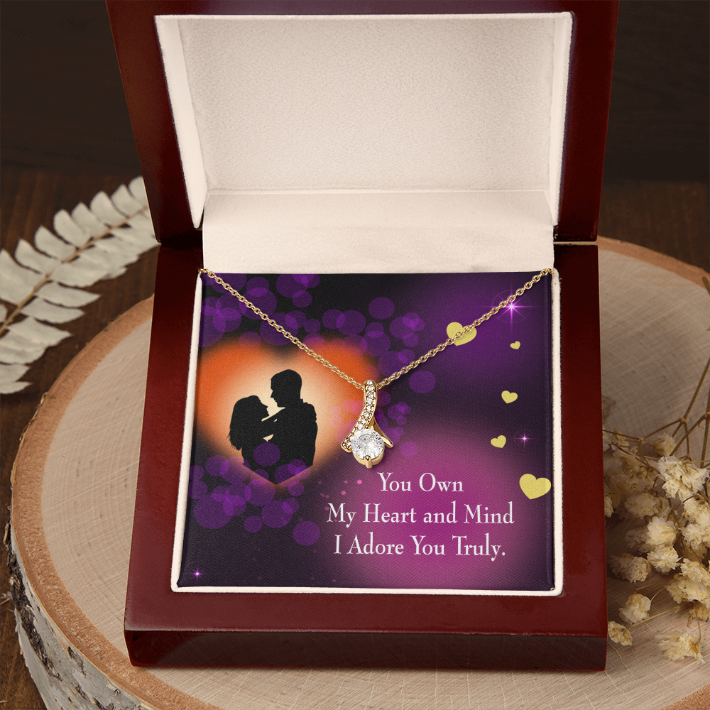 To My Girlfriend Adore You Alluring Ribbon Necklace Message Card-Express Your Love Gifts