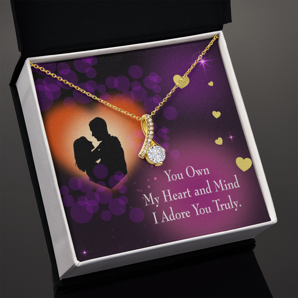 To My Girlfriend Adore You Alluring Ribbon Necklace Message Card-Express Your Love Gifts