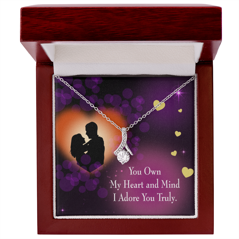 To My Girlfriend Adore You Alluring Ribbon Necklace Message Card-Express Your Love Gifts