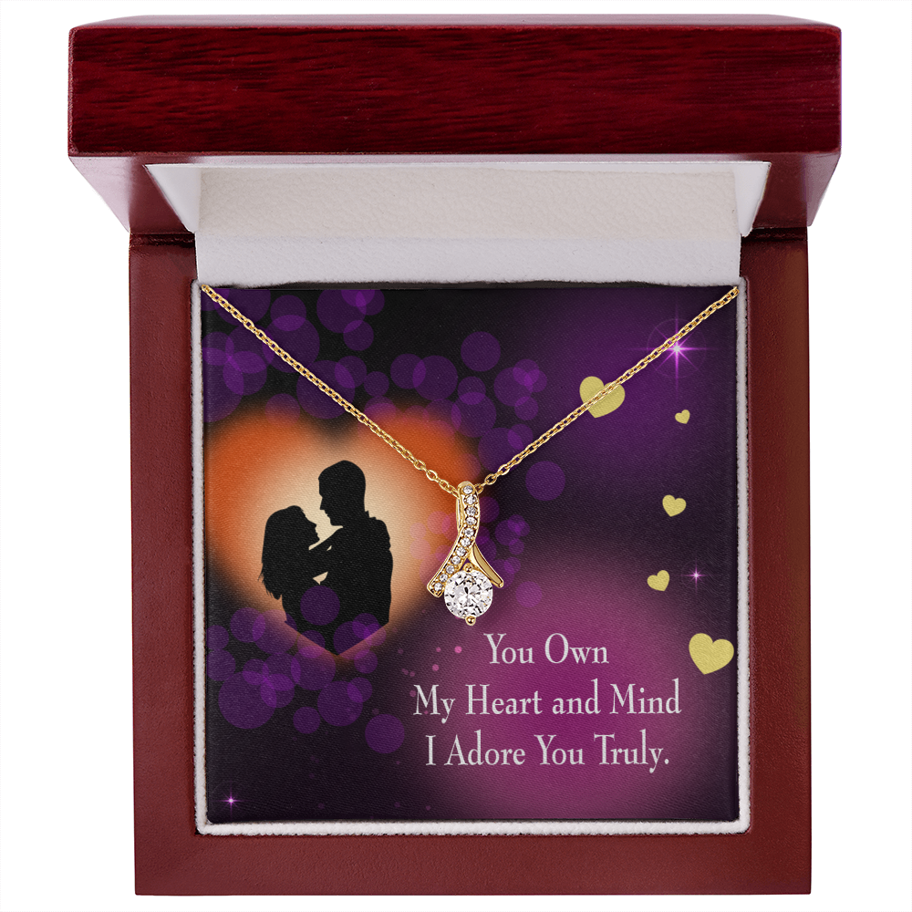 To My Girlfriend Adore You Alluring Ribbon Necklace Message Card-Express Your Love Gifts