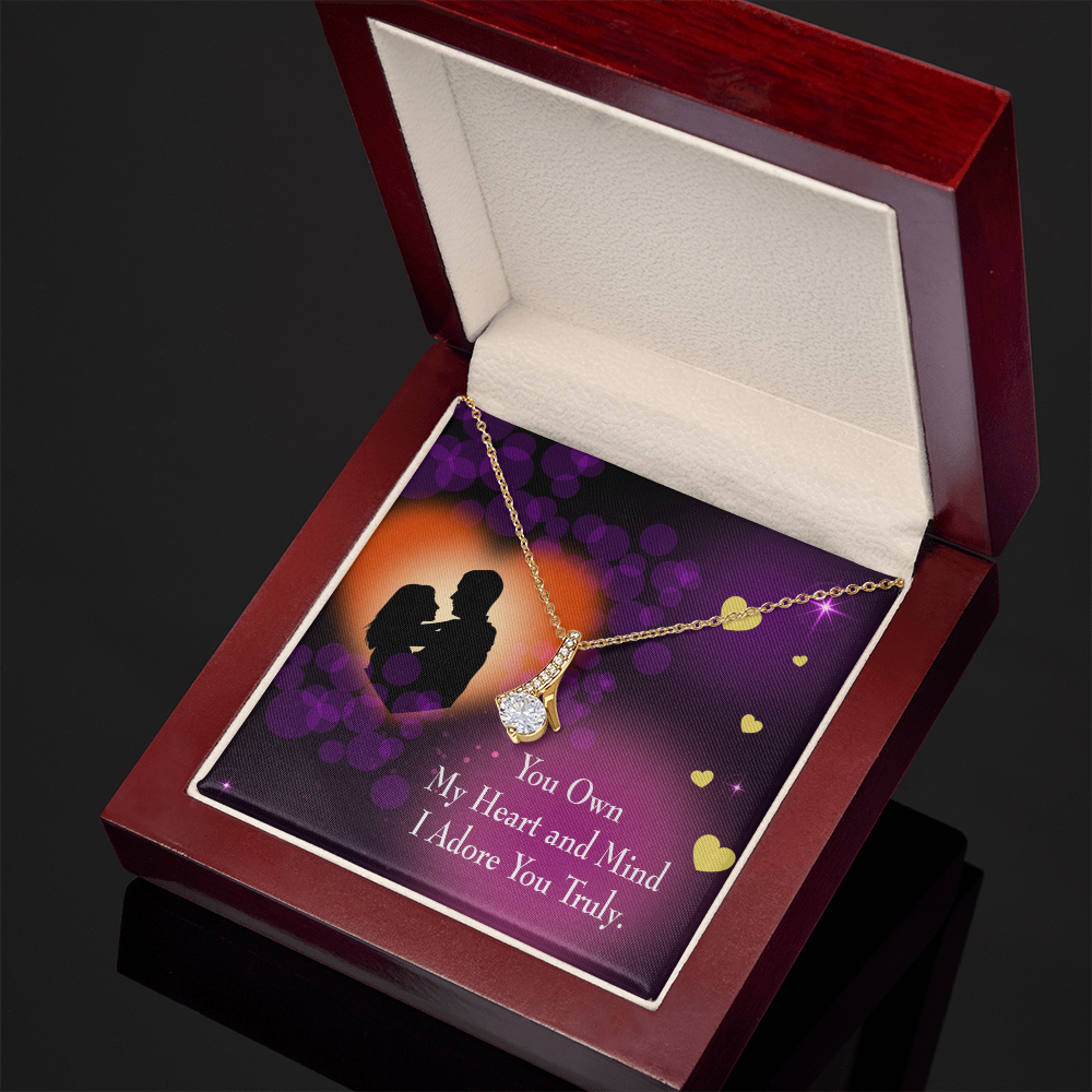 To My Girlfriend Adore You Alluring Ribbon Necklace Message Card-Express Your Love Gifts