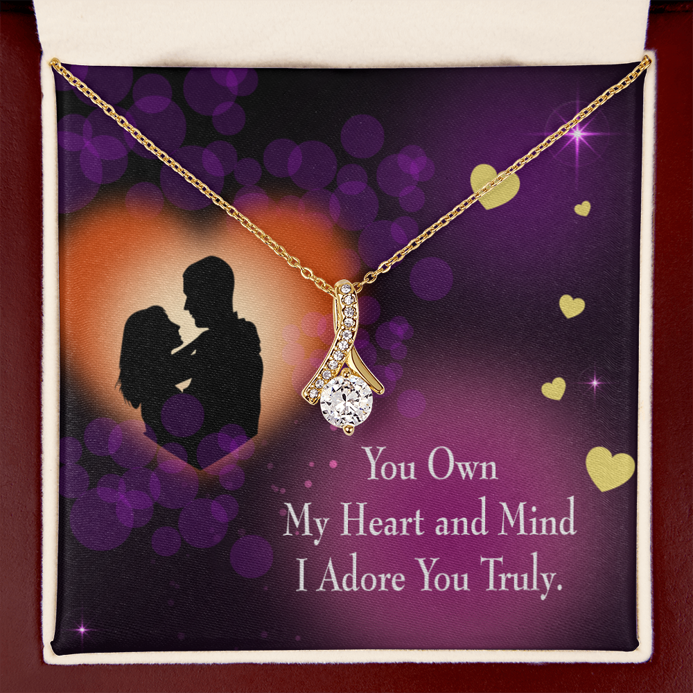 To My Girlfriend Adore You Alluring Ribbon Necklace Message Card-Express Your Love Gifts