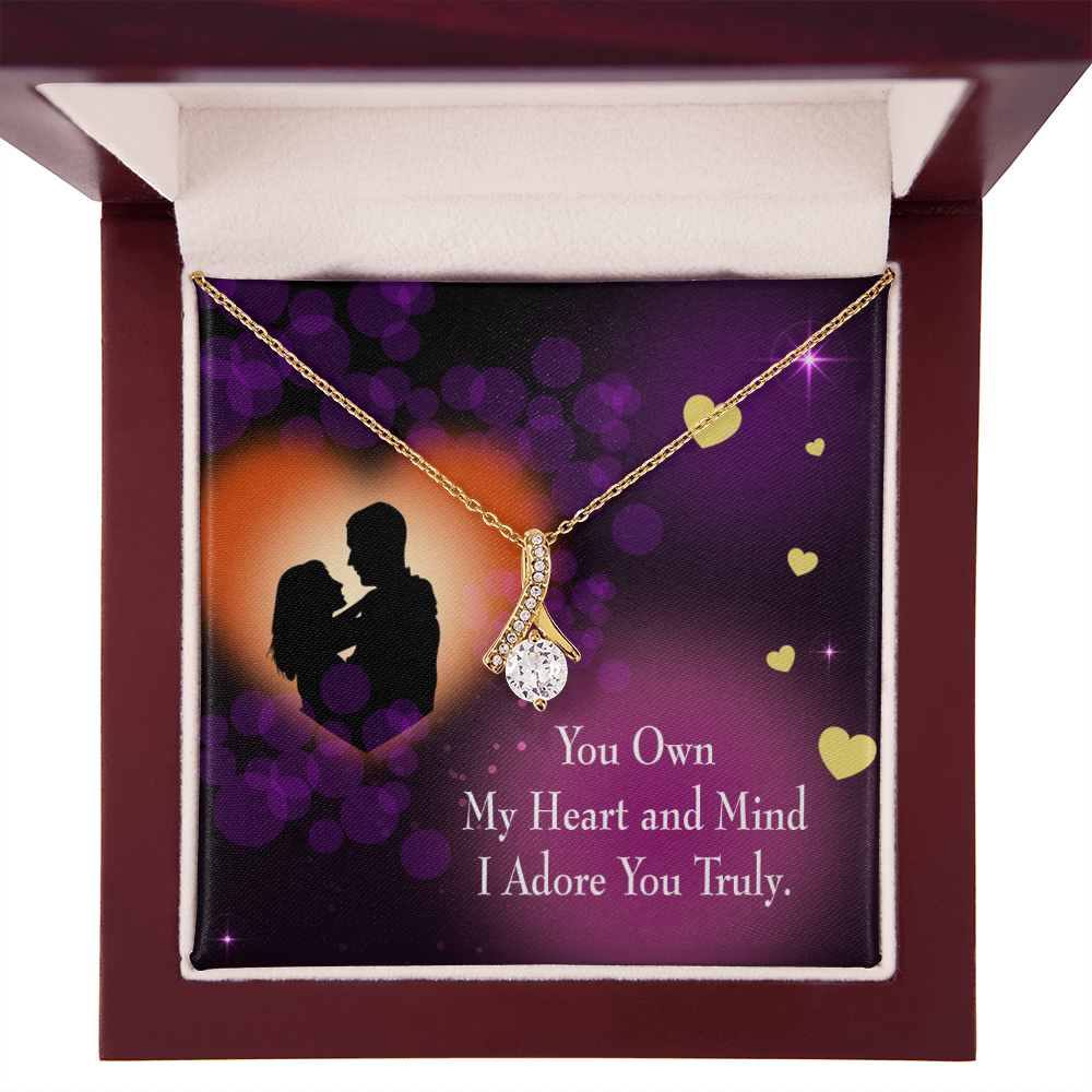 To My Girlfriend Adore You Alluring Ribbon Necklace Message Card-Express Your Love Gifts