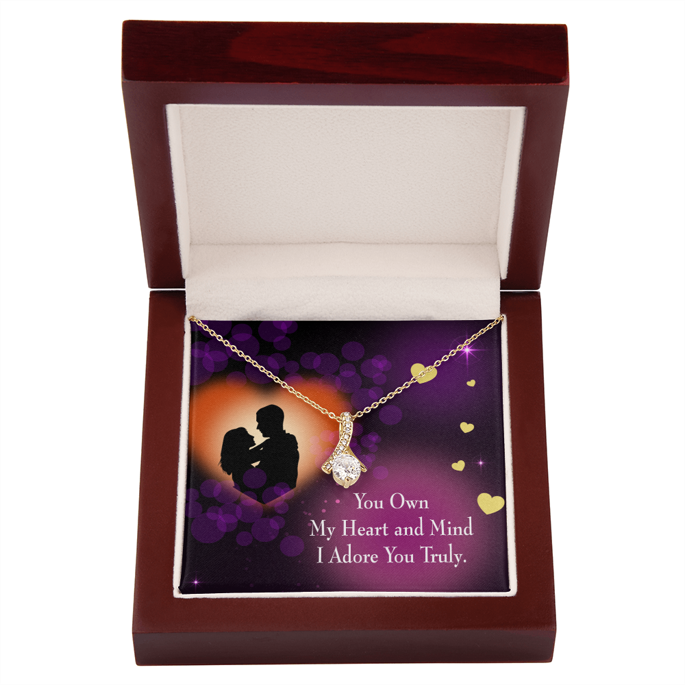 To My Girlfriend Adore You Alluring Ribbon Necklace Message Card-Express Your Love Gifts