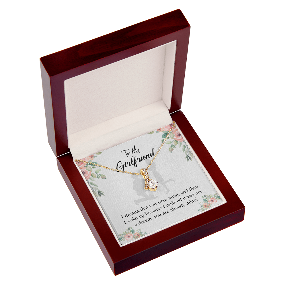 To My Girlfriend Already Mine Alluring Ribbon Necklace Message Card-Express Your Love Gifts