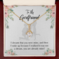 To My Girlfriend Already Mine Alluring Ribbon Necklace Message Card-Express Your Love Gifts