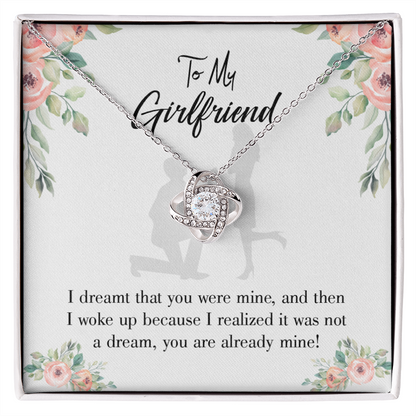 To My Girlfriend Already Mine Infinity Knot Necklace Message Card-Express Your Love Gifts