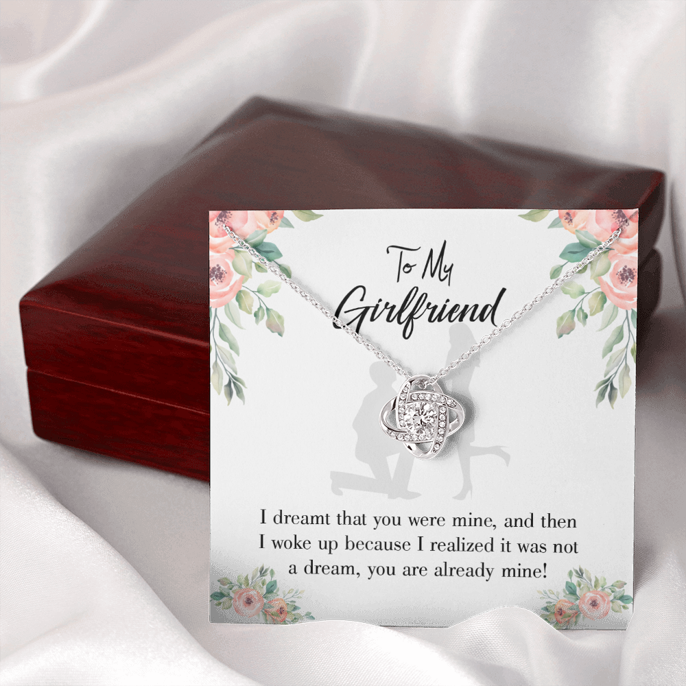 To My Girlfriend Already Mine Infinity Knot Necklace Message Card-Express Your Love Gifts