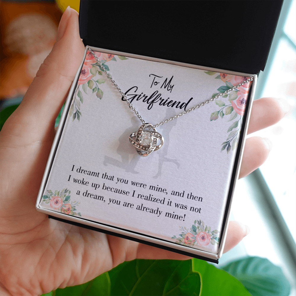 To My Girlfriend Already Mine Infinity Knot Necklace Message Card-Express Your Love Gifts