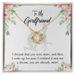 To My Girlfriend Already Mine Infinity Knot Necklace Message Card-Express Your Love Gifts