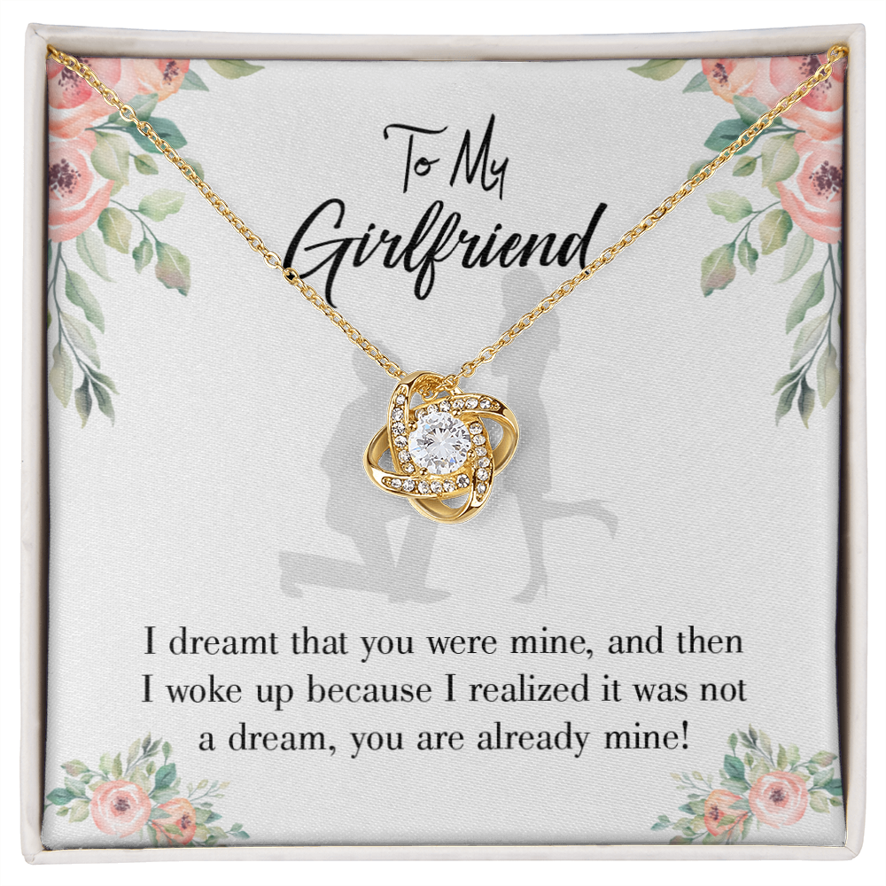 To My Girlfriend Already Mine Infinity Knot Necklace Message Card-Express Your Love Gifts