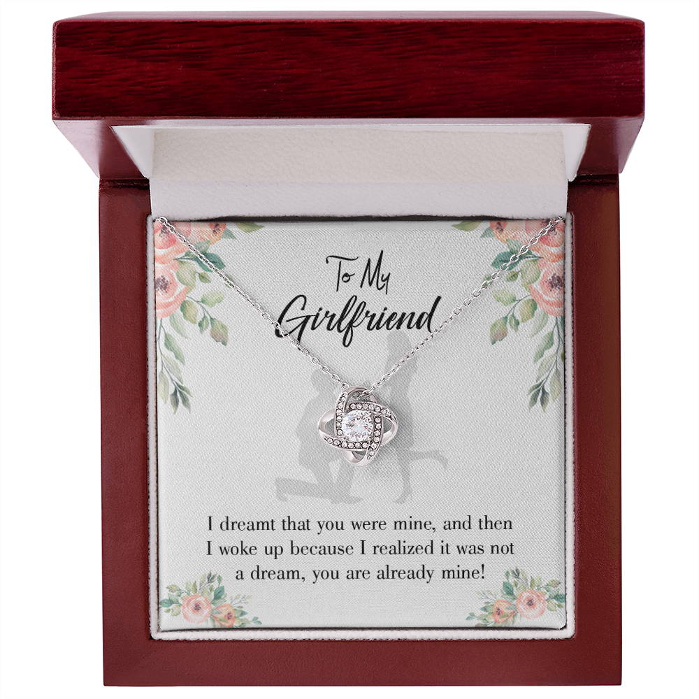 To My Girlfriend Already Mine Infinity Knot Necklace Message Card-Express Your Love Gifts