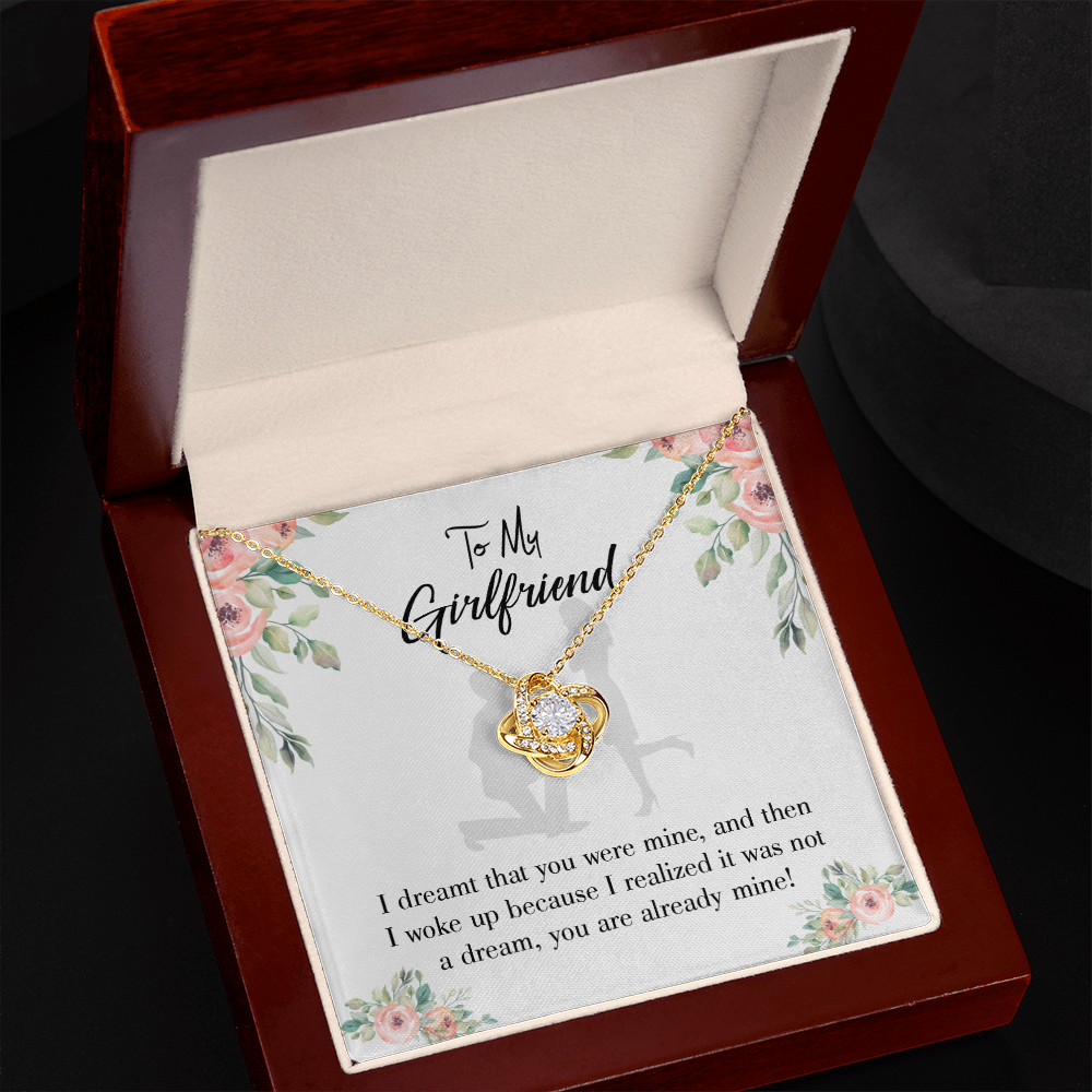 To My Girlfriend Already Mine Infinity Knot Necklace Message Card-Express Your Love Gifts