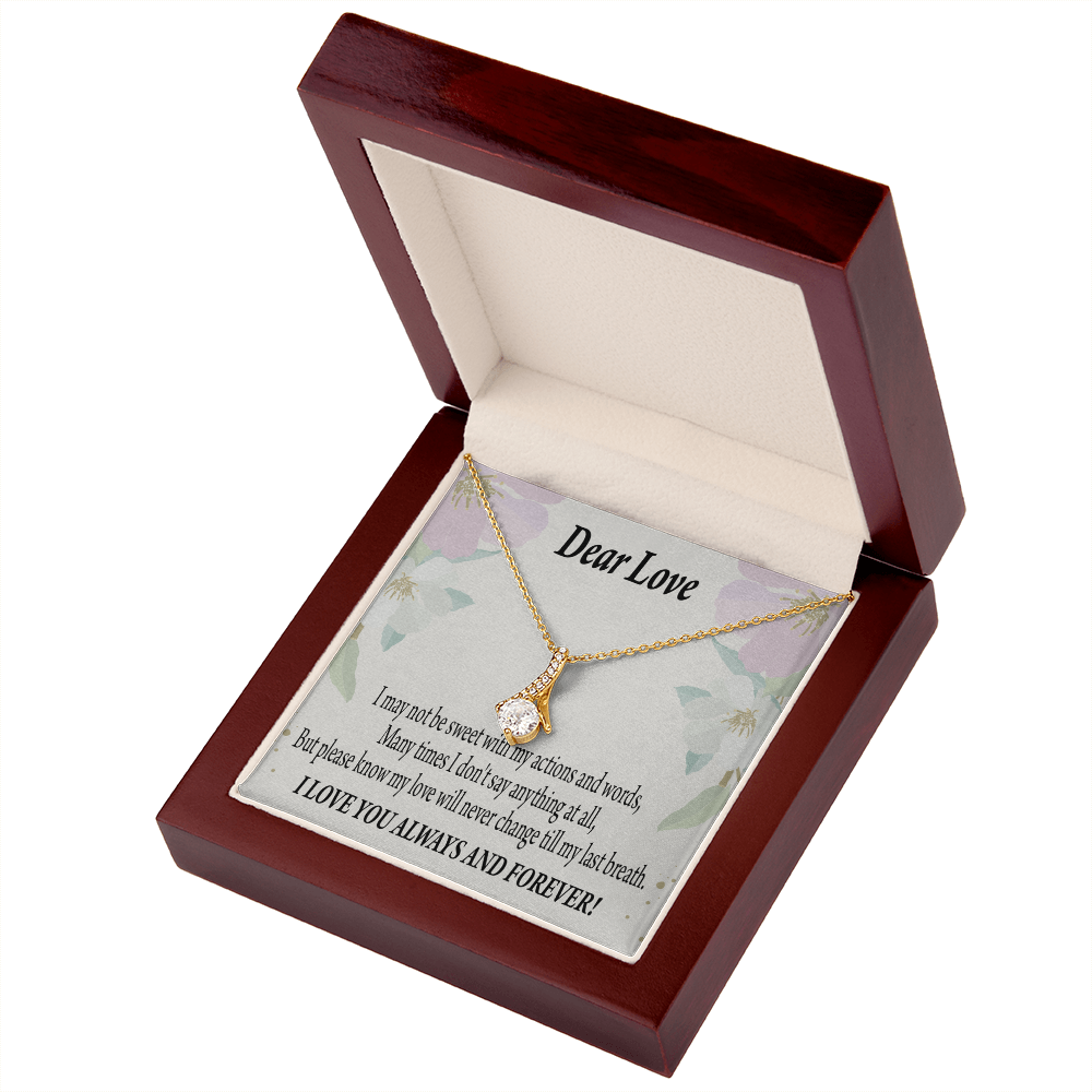 To My Girlfriend Always and Forever Alluring Ribbon Necklace Message Card-Express Your Love Gifts