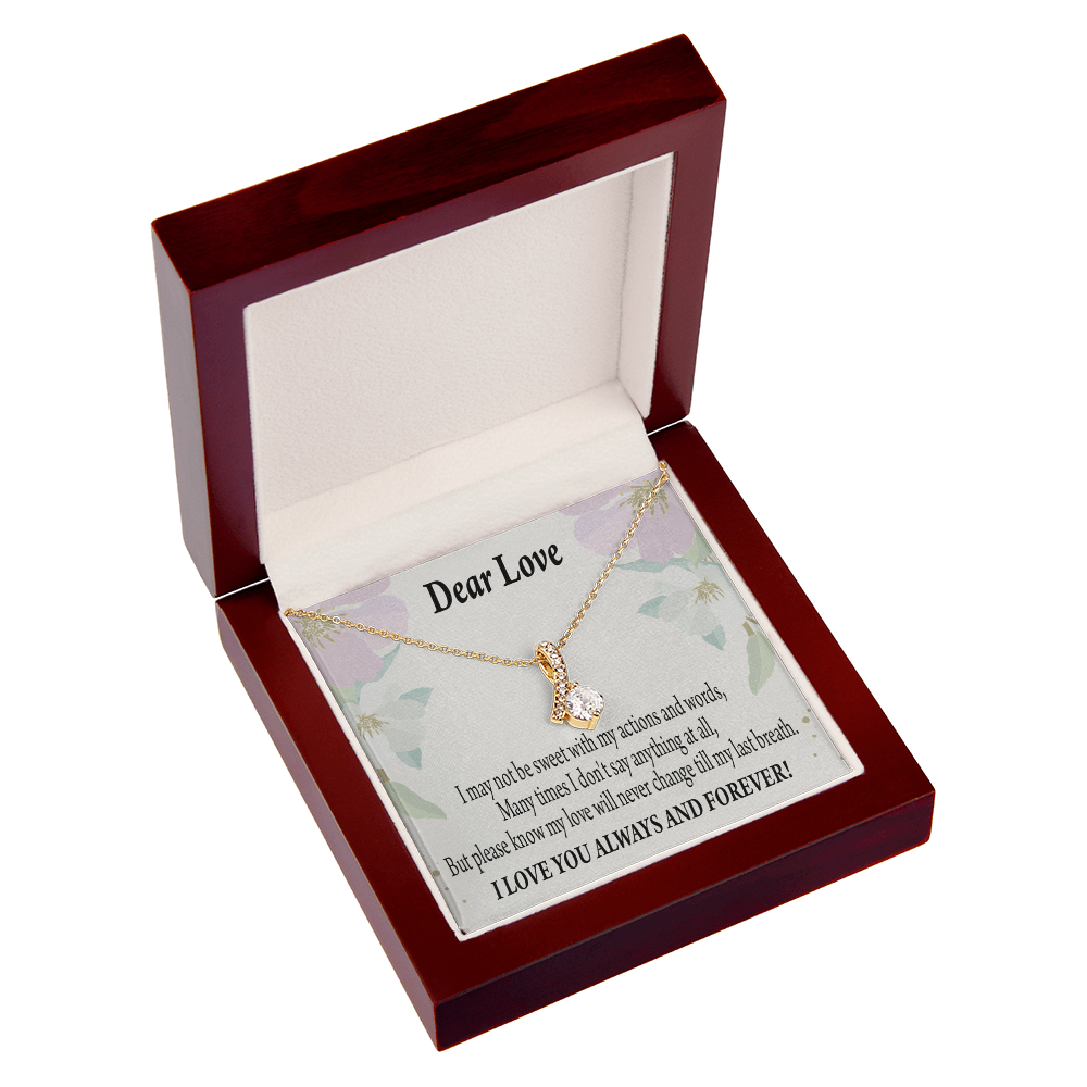 To My Girlfriend Always and Forever Alluring Ribbon Necklace Message Card-Express Your Love Gifts