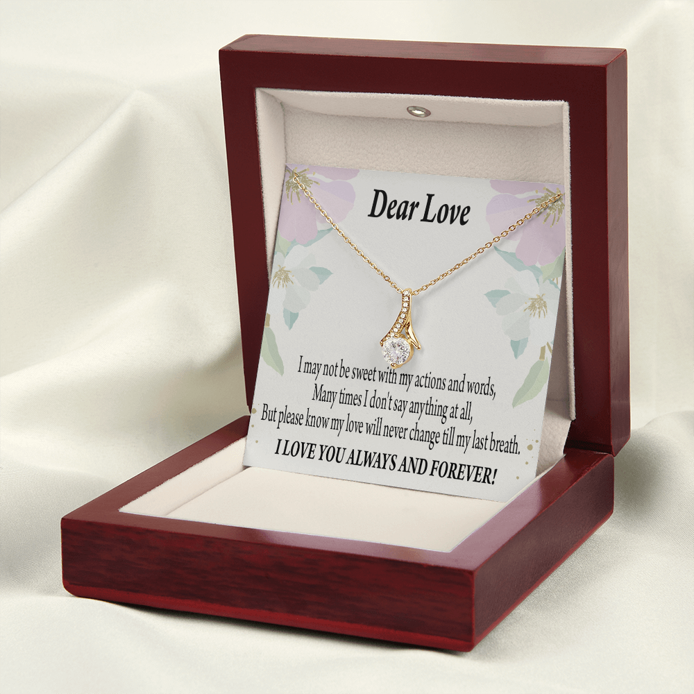 To My Girlfriend Always and Forever Alluring Ribbon Necklace Message Card-Express Your Love Gifts