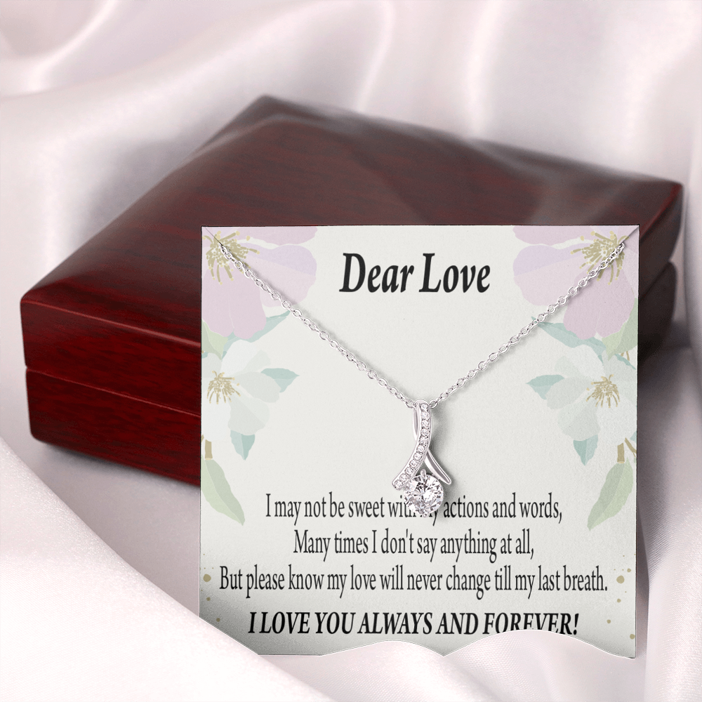 To My Girlfriend Always and Forever Alluring Ribbon Necklace Message Card-Express Your Love Gifts