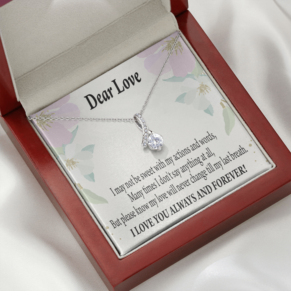 To My Girlfriend Always and Forever Alluring Ribbon Necklace Message Card-Express Your Love Gifts