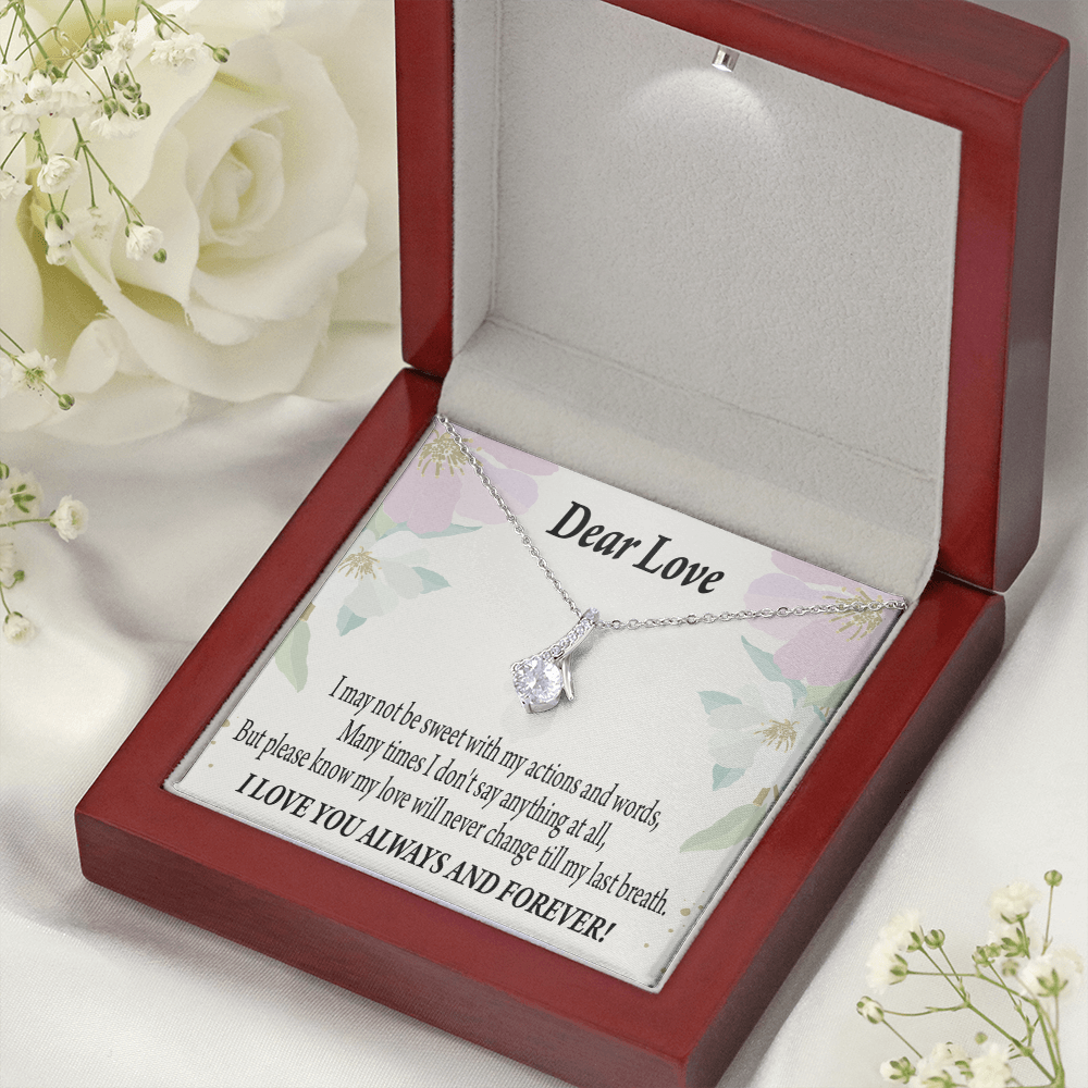 To My Girlfriend Always and Forever Alluring Ribbon Necklace Message Card-Express Your Love Gifts
