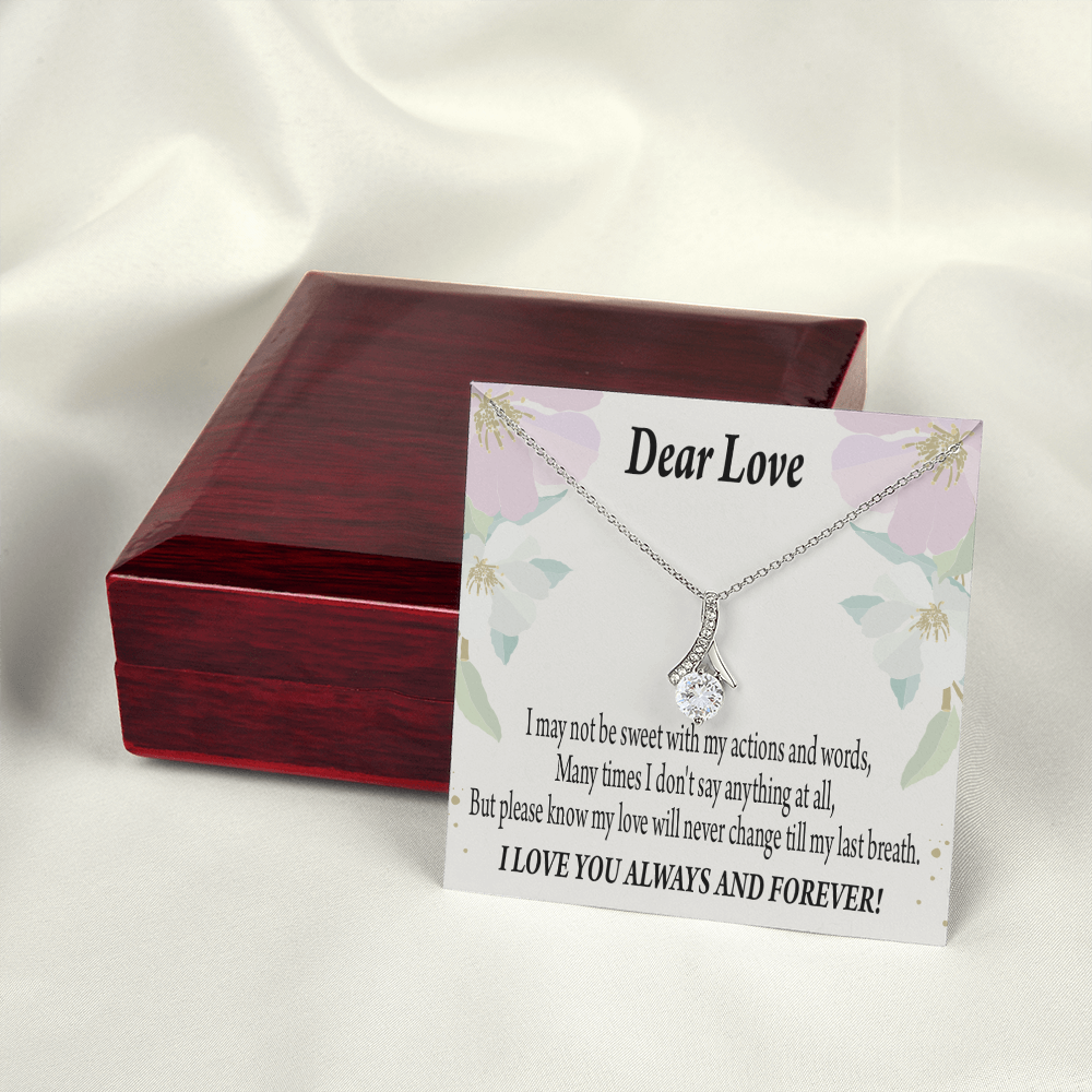 To My Girlfriend Always and Forever Alluring Ribbon Necklace Message Card-Express Your Love Gifts