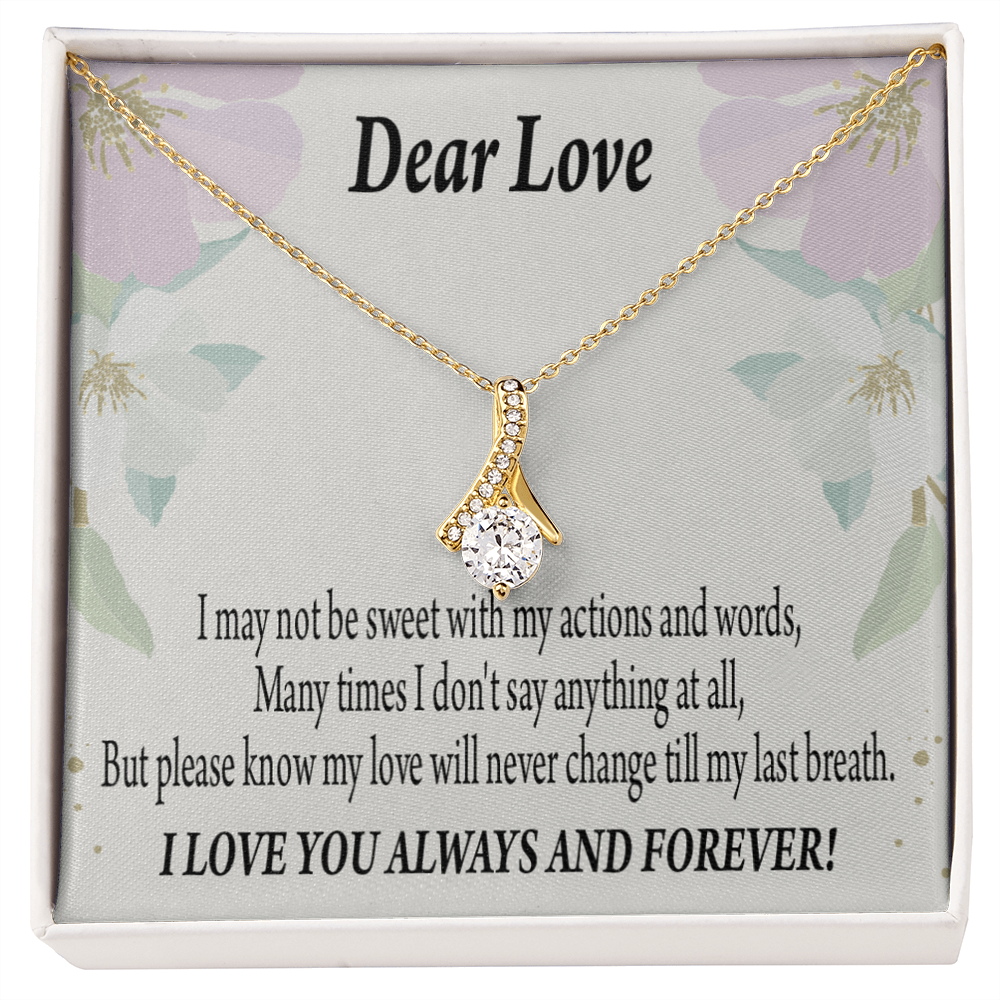To My Girlfriend Always and Forever Alluring Ribbon Necklace Message Card-Express Your Love Gifts