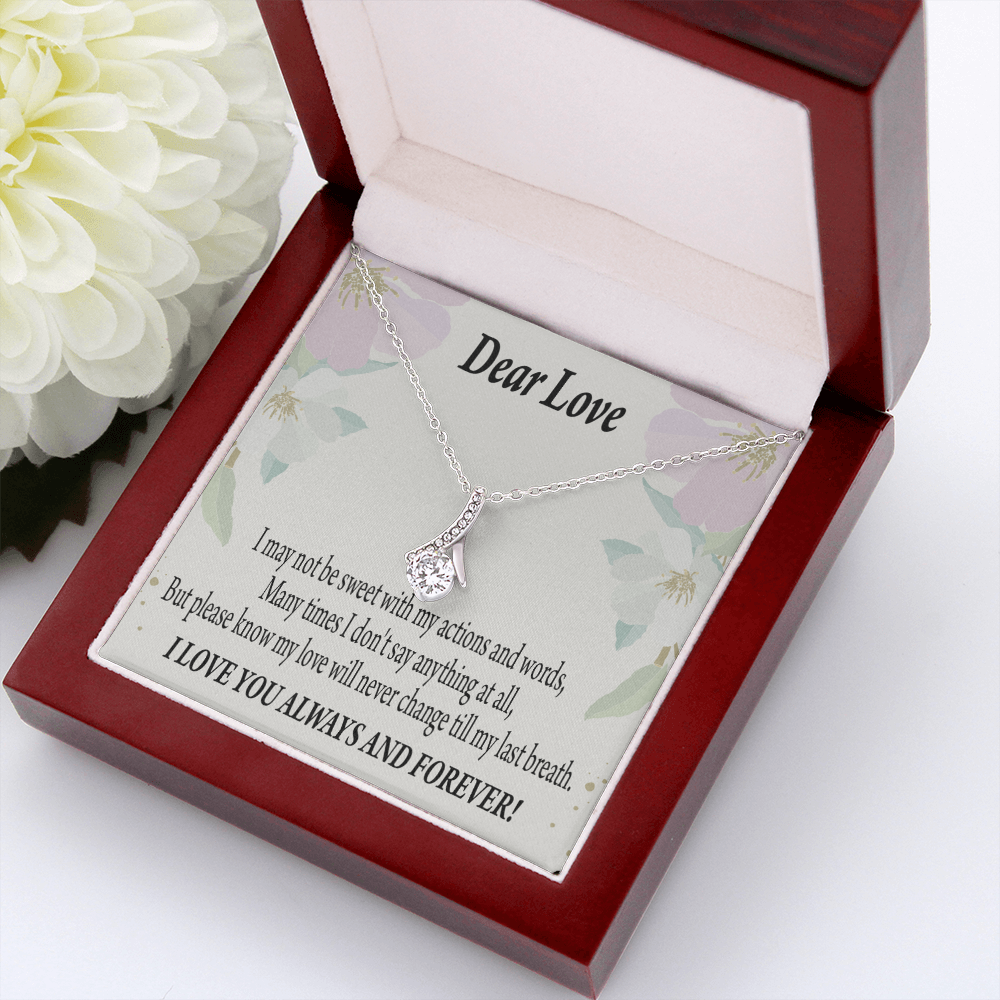 To My Girlfriend Always and Forever Alluring Ribbon Necklace Message Card-Express Your Love Gifts