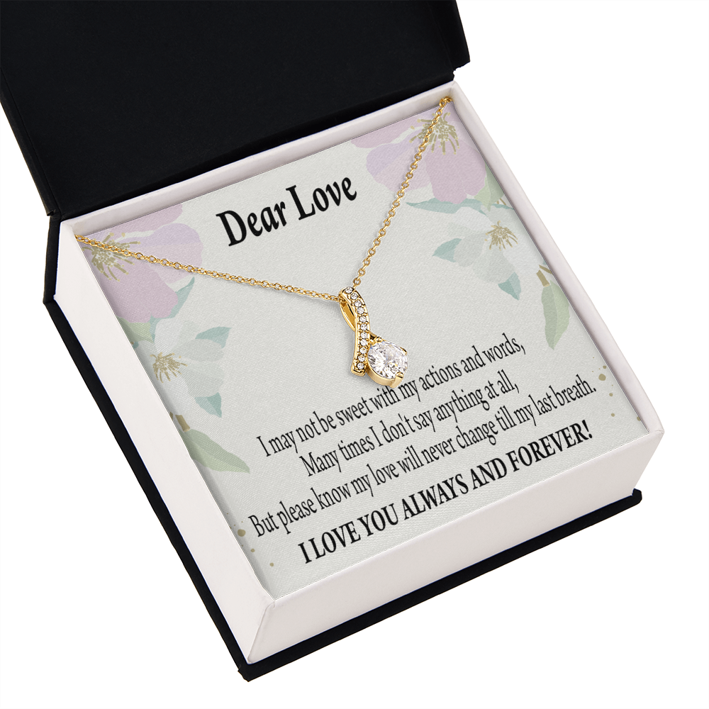To My Girlfriend Always and Forever Alluring Ribbon Necklace Message Card-Express Your Love Gifts