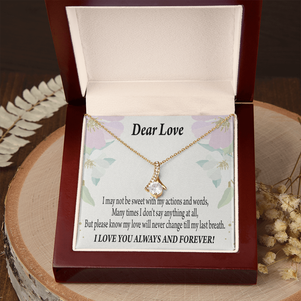 To My Girlfriend Always and Forever Alluring Ribbon Necklace Message Card-Express Your Love Gifts