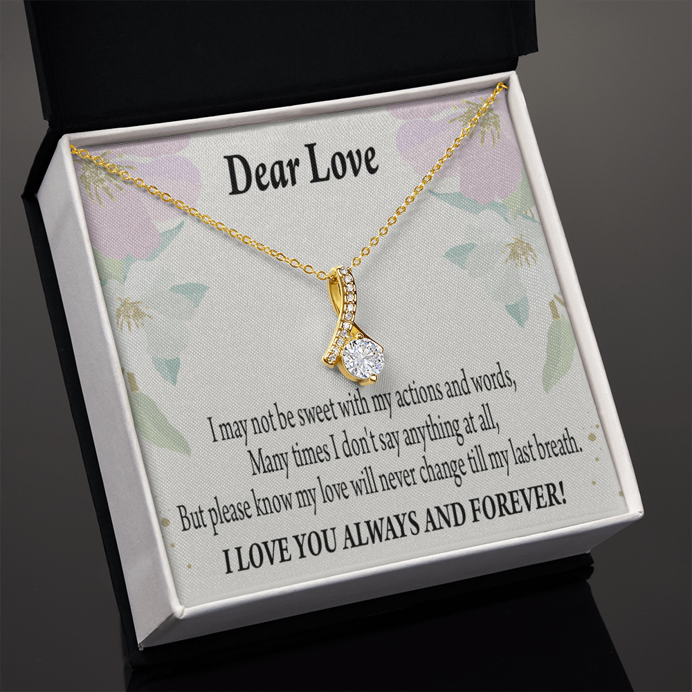 To My Girlfriend Always and Forever Alluring Ribbon Necklace Message Card-Express Your Love Gifts