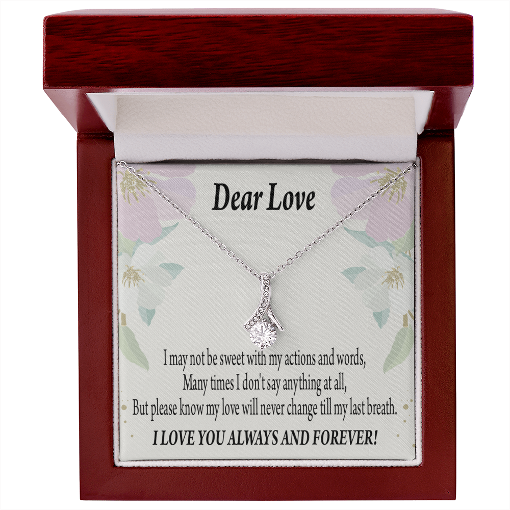 To My Girlfriend Always and Forever Alluring Ribbon Necklace Message Card-Express Your Love Gifts