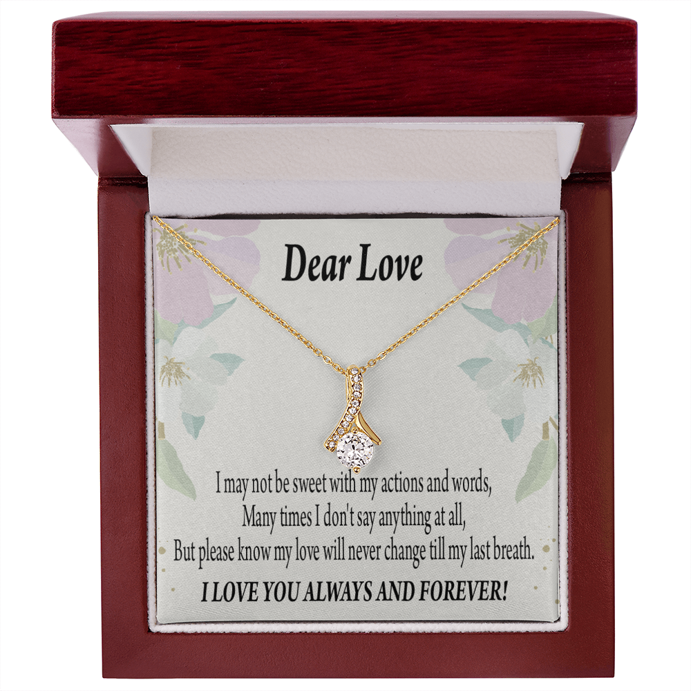To My Girlfriend Always and Forever Alluring Ribbon Necklace Message Card-Express Your Love Gifts