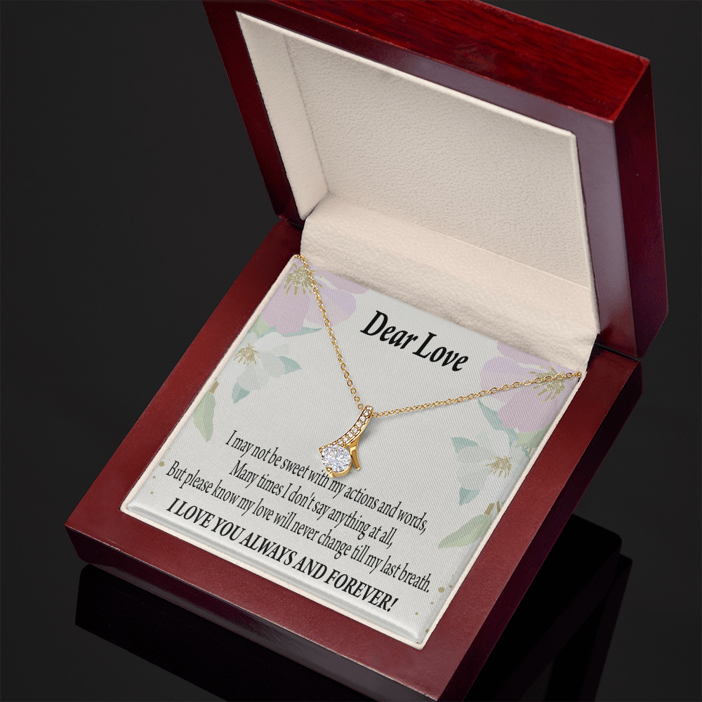 To My Girlfriend Always and Forever Alluring Ribbon Necklace Message Card-Express Your Love Gifts