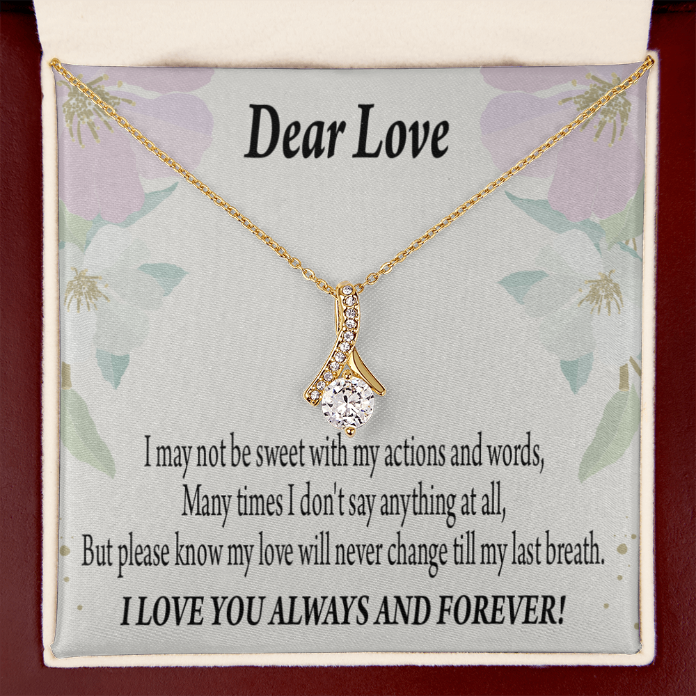 To My Girlfriend Always and Forever Alluring Ribbon Necklace Message Card-Express Your Love Gifts