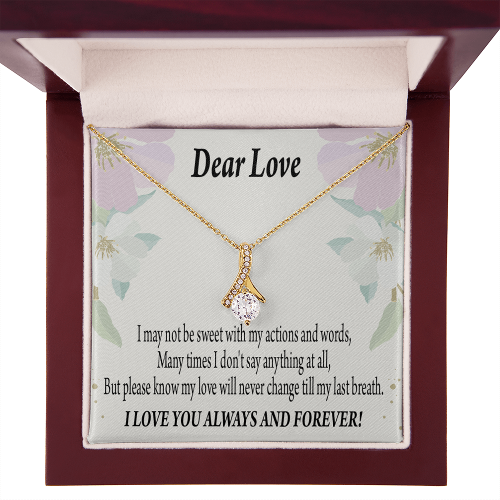 To My Girlfriend Always and Forever Alluring Ribbon Necklace Message Card-Express Your Love Gifts