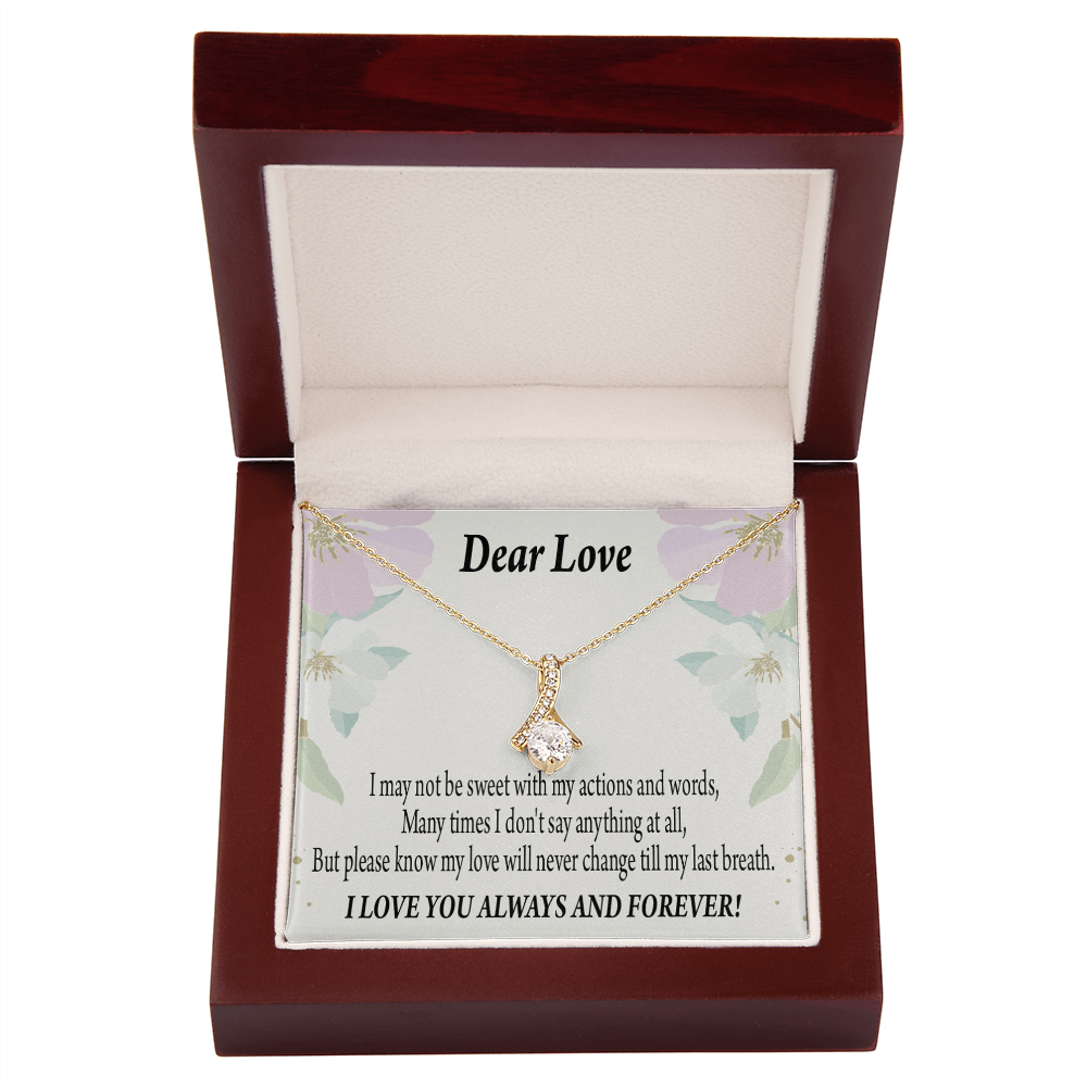 To My Girlfriend Always and Forever Alluring Ribbon Necklace Message Card-Express Your Love Gifts