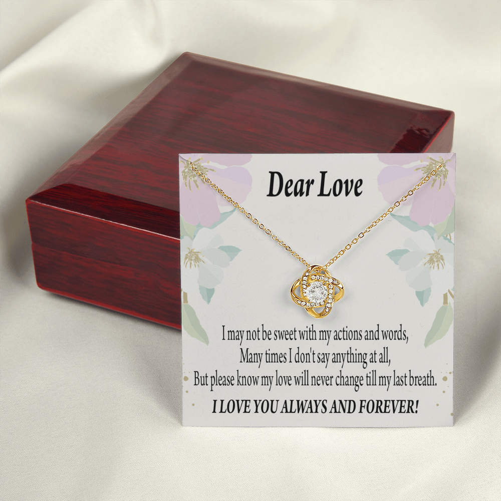 To My Girlfriend Always and Forever Infinity Knot Necklace Message Card-Express Your Love Gifts