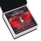 To My Girlfriend Always Warm My Thoughts Alluring Ribbon Necklace Message Card-Express Your Love Gifts