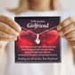 To My Girlfriend Always Warm My Thoughts Alluring Ribbon Necklace Message Card-Express Your Love Gifts