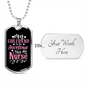 To My Girlfriend Awesome Nurse Girlfriend Necklace Stainless Steel or 18k Gold Dog Tag 24" Chain-Express Your Love Gifts