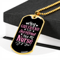 To My Girlfriend Awesome Nurse Girlfriend Necklace Stainless Steel or 18k Gold Dog Tag 24" Chain-Express Your Love Gifts