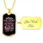 To My Girlfriend Awesome Nurse Girlfriend Necklace Stainless Steel or 18k Gold Dog Tag 24" Chain-Express Your Love Gifts
