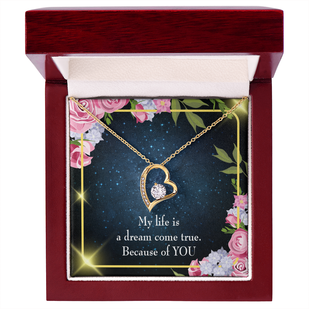 To My Girlfriend Because of YOU Forever Necklace w Message Card-Express Your Love Gifts