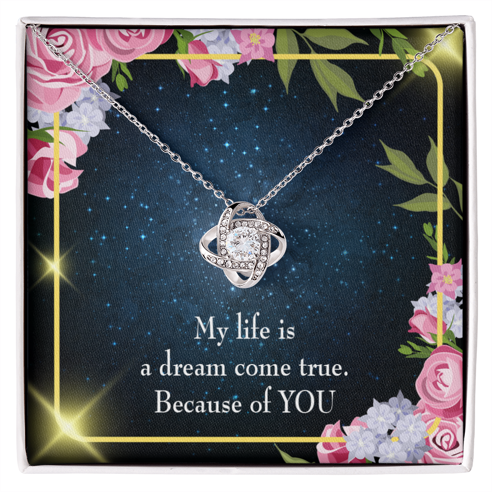 To My Girlfriend Because of YOU Infinity Knot Necklace Message Card-Express Your Love Gifts