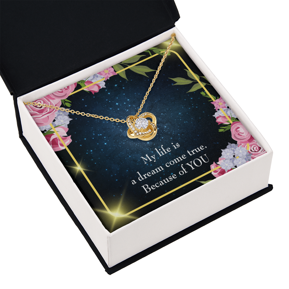 To My Girlfriend Because of YOU Infinity Knot Necklace Message Card-Express Your Love Gifts