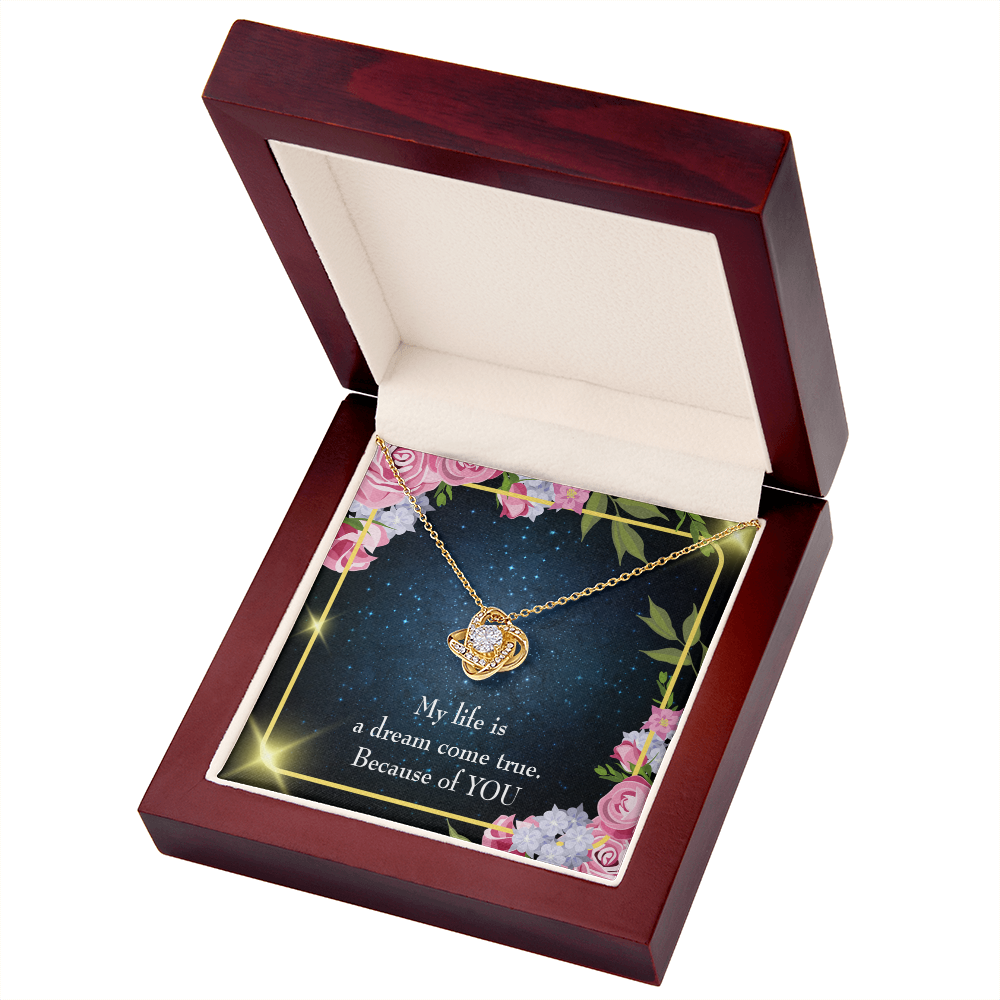 To My Girlfriend Because of YOU Infinity Knot Necklace Message Card-Express Your Love Gifts