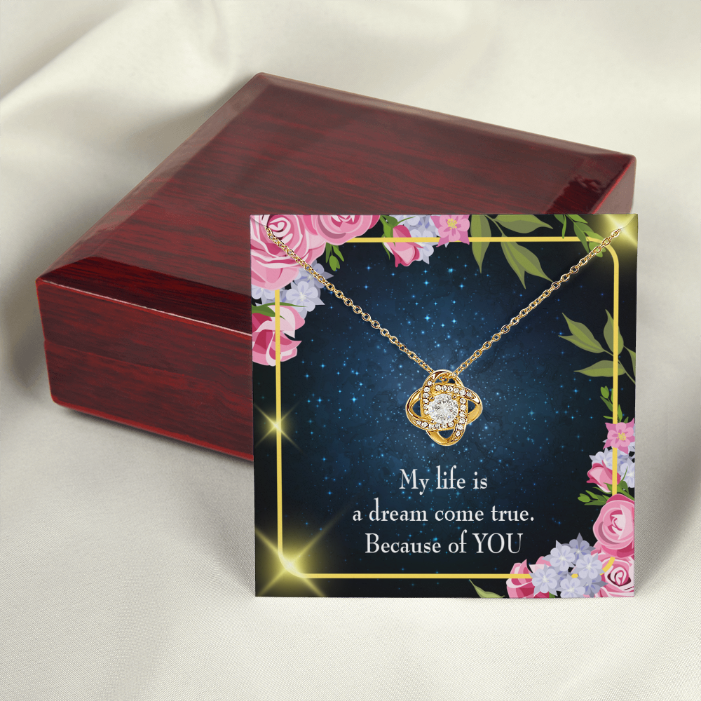 To My Girlfriend Because of YOU Infinity Knot Necklace Message Card-Express Your Love Gifts