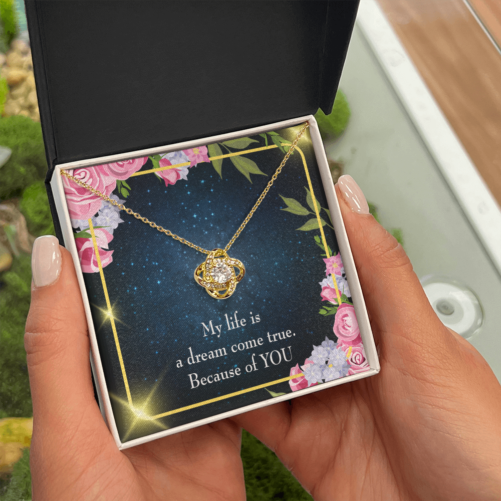 To My Girlfriend Because of YOU Infinity Knot Necklace Message Card-Express Your Love Gifts